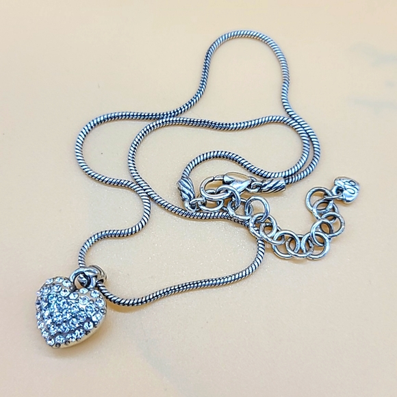 Brighton "SACRED HEART" Reversible Swarovski Crystal & Line Etch Detail Pendant! - Picture 11 of 14